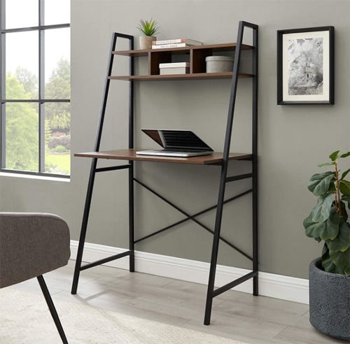 Walker Edison Industrial Wood and Metal X-Back Ladder Desk