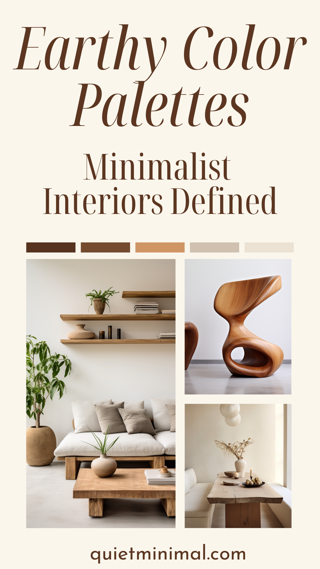 Earthy color palettes minimalist interiors defined.