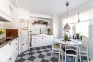 White Wood Ceiling Kitchen Idea 300x200 