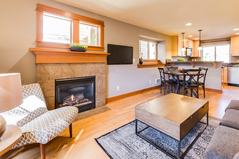 awkward living room layout with fireplace