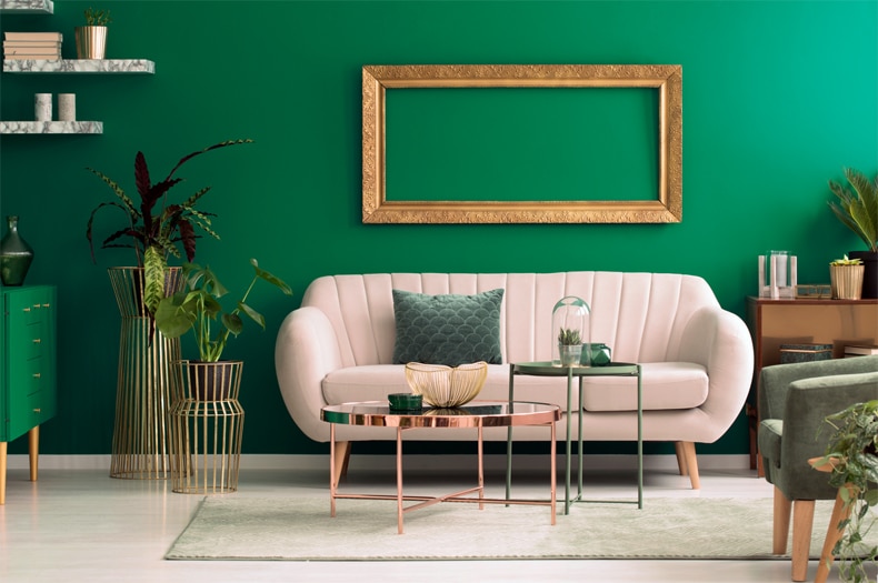 forest green complementary colors - vibrant pink