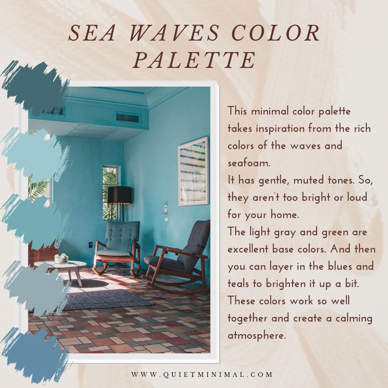Sea waves color palette interior idea