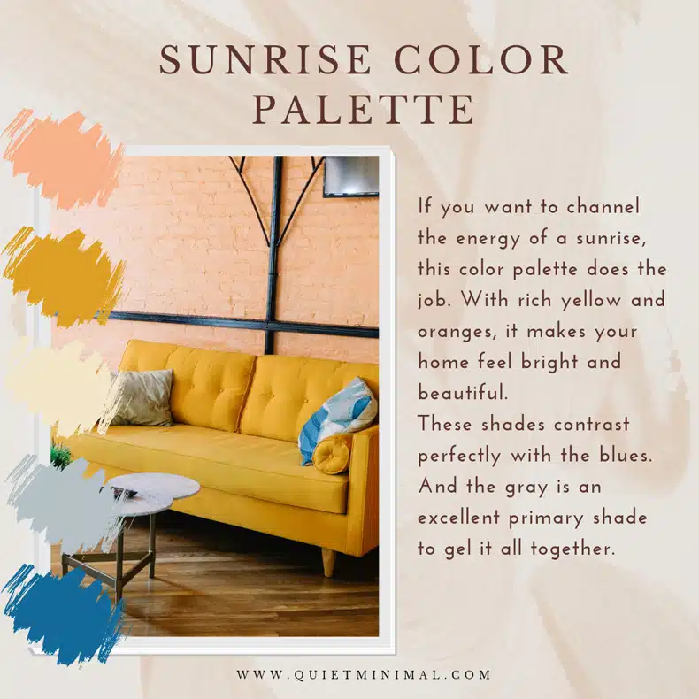 sunrise color palette interior idea