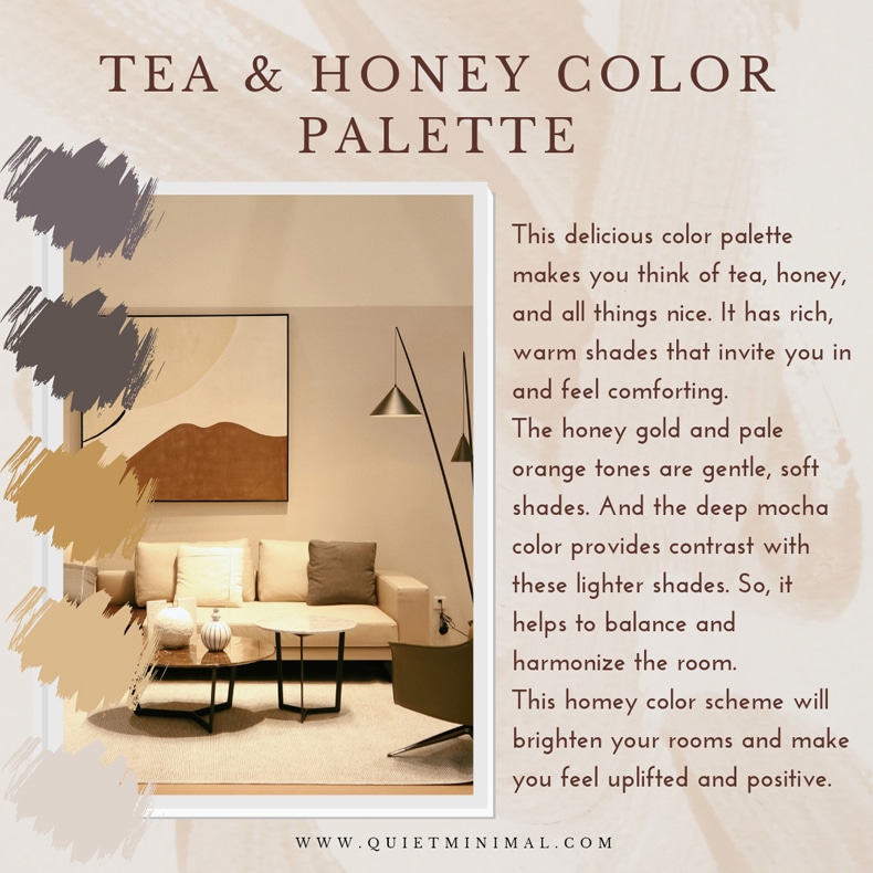 tea & honey color palette interior idea