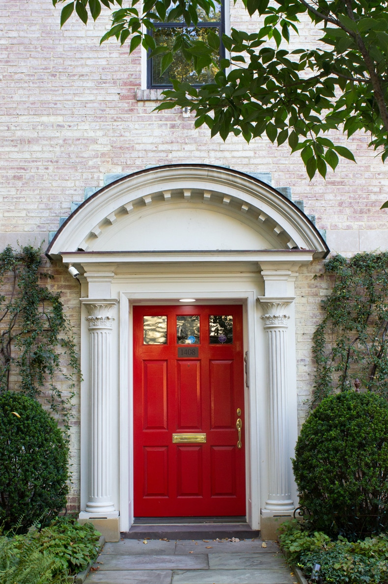 front door paint colors for brick homes red color