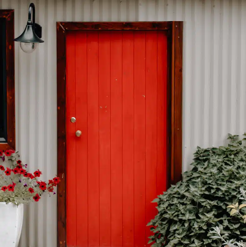 red frot door color for gray house