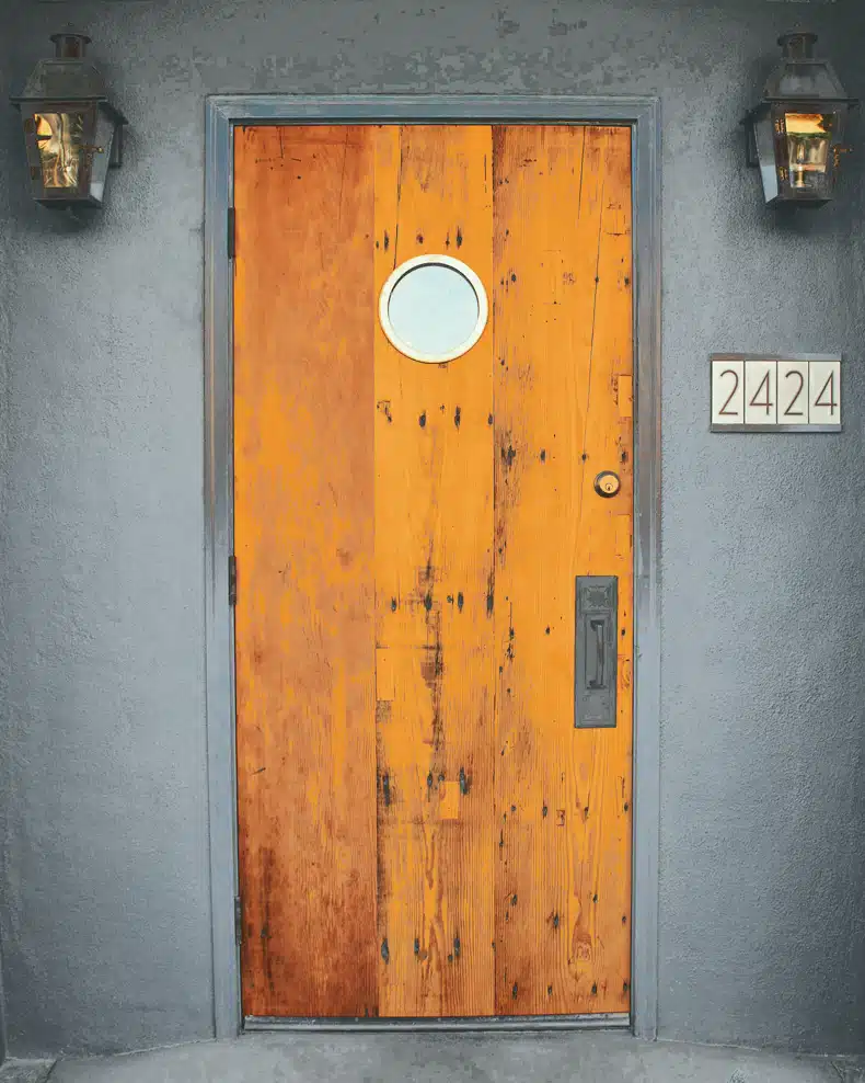 pumpkin front door color for gray house