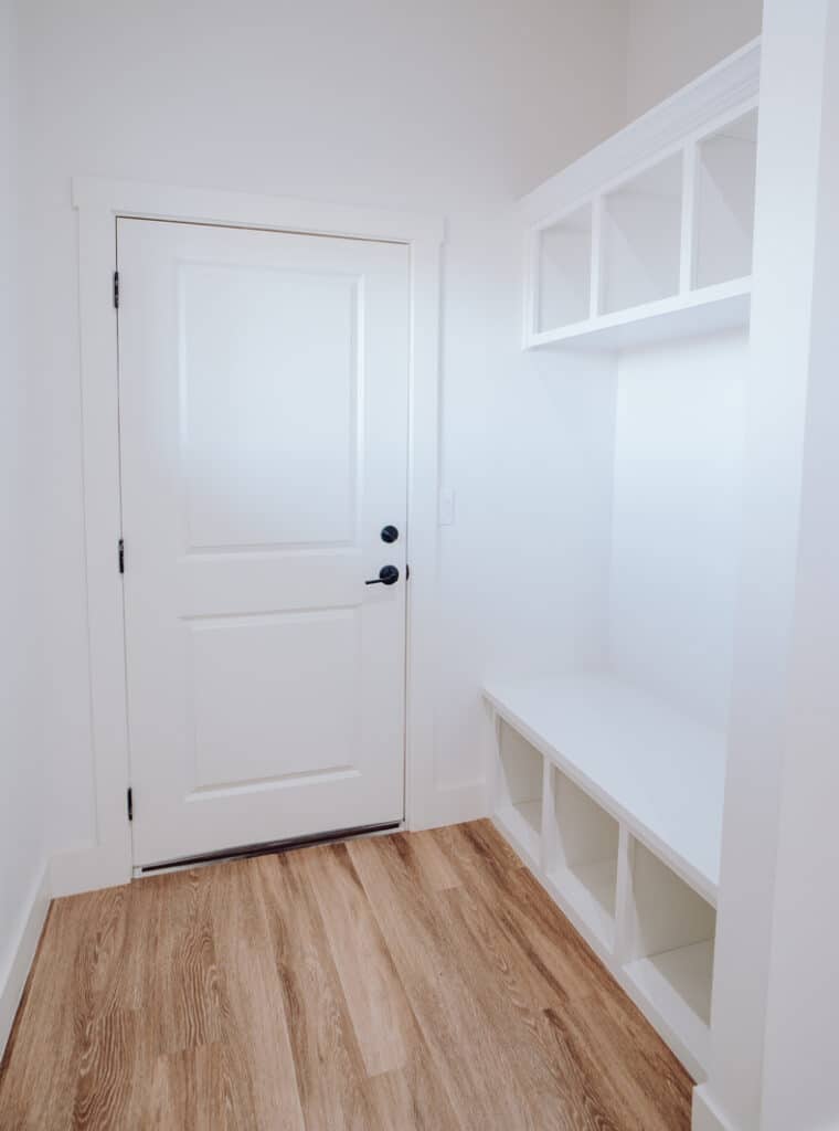  how to make narrow hallway look wider, install bench with storage
