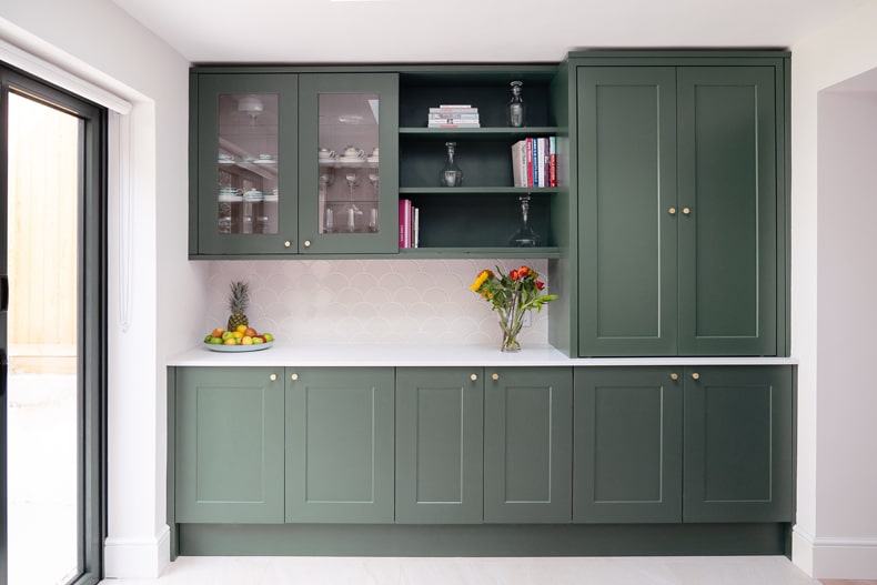modern sage green kitchen cabinets