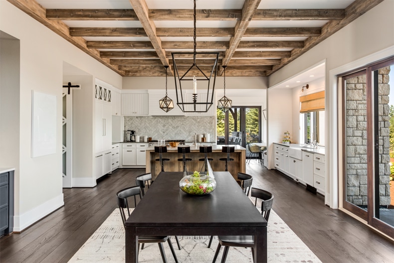 painting ceiling beams natural wood