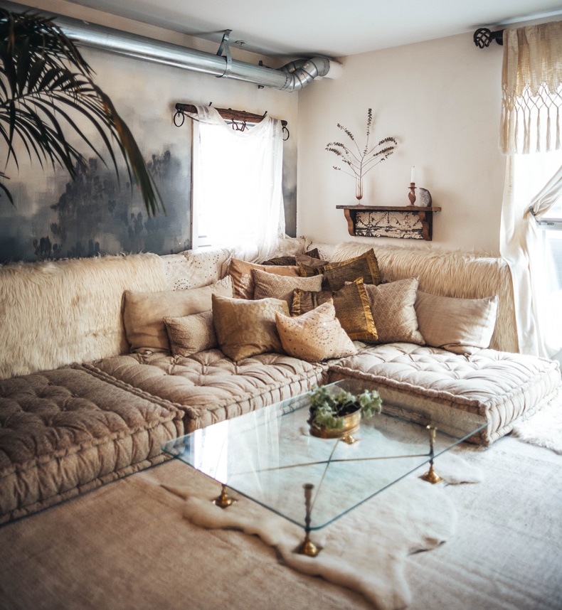 bohemian living room throw