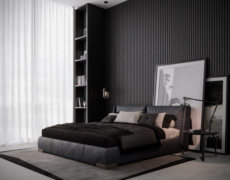 black cozy bedroom aesthetic