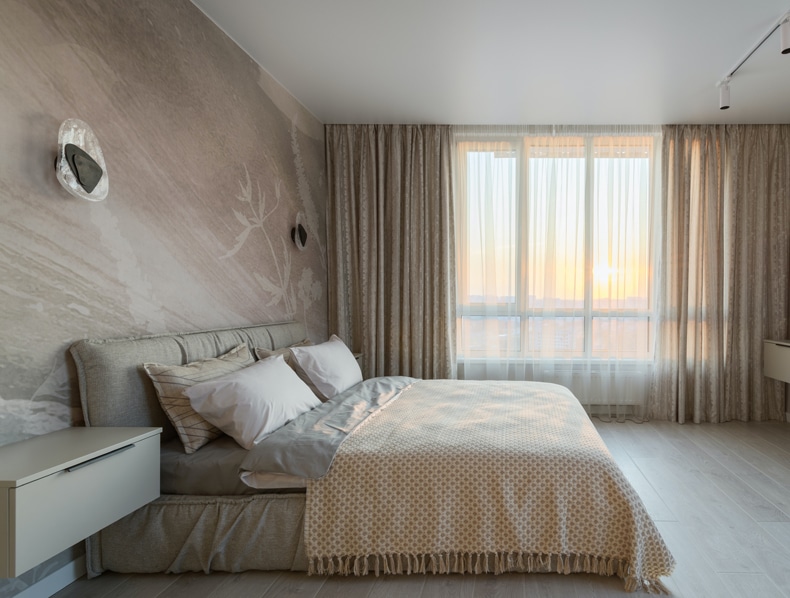 open window for an amazing japandi bedroom style