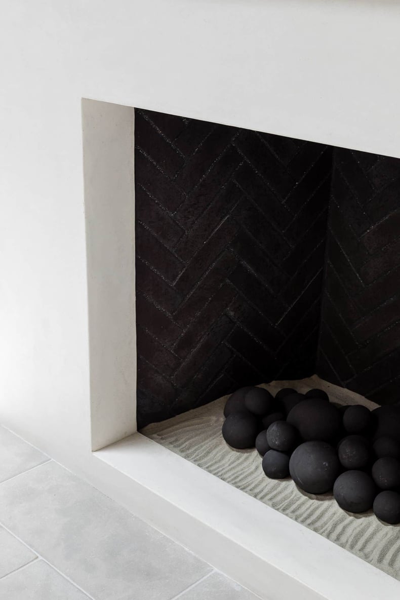 la Jolla project, contemporary minimalist fireplace