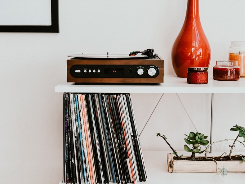 vinyl compact shelving idea for music room