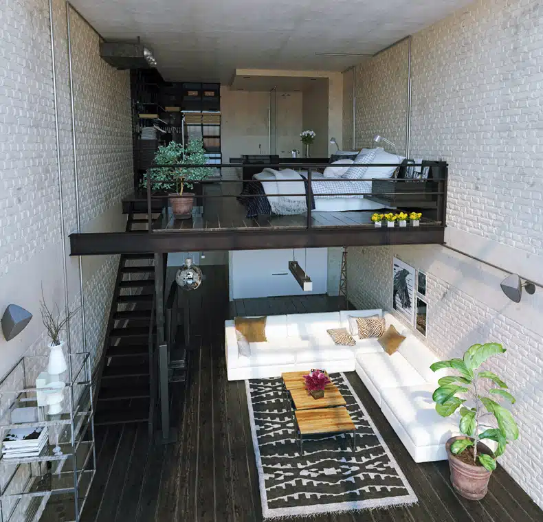 loft bedroom idea for a small studio apartment