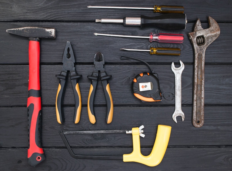 tools needed to create a diy vegetable corner bin