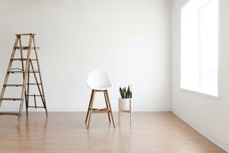 empty minimalist room with hardwood floor
