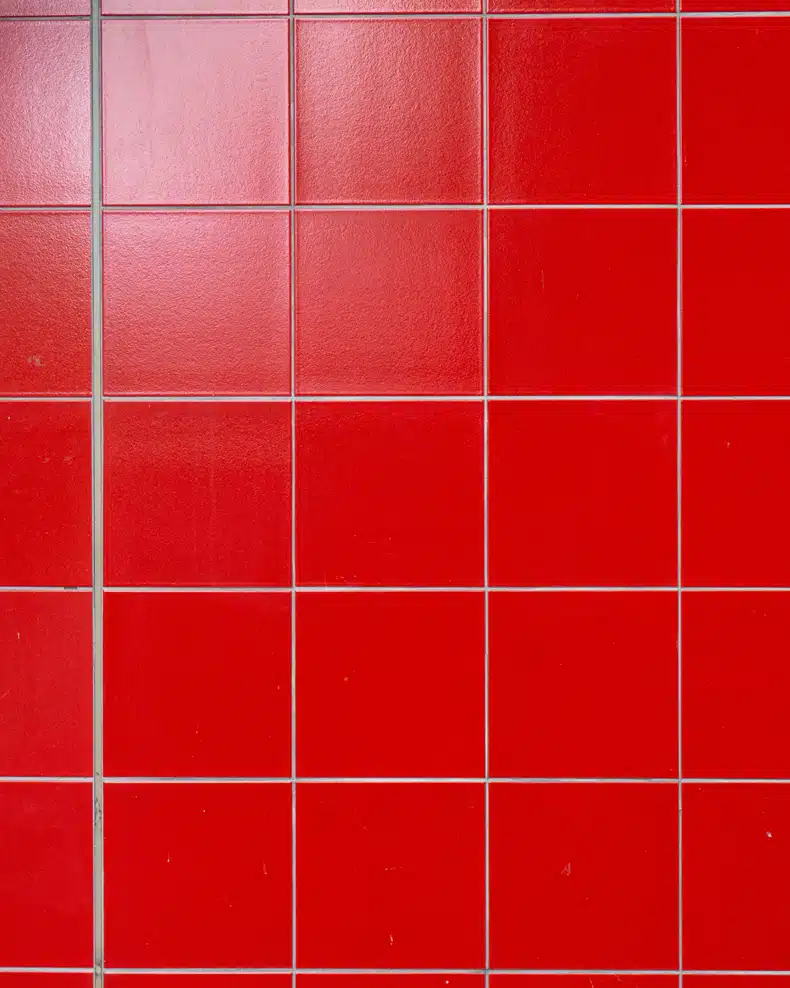 laundry room bright colored tiles