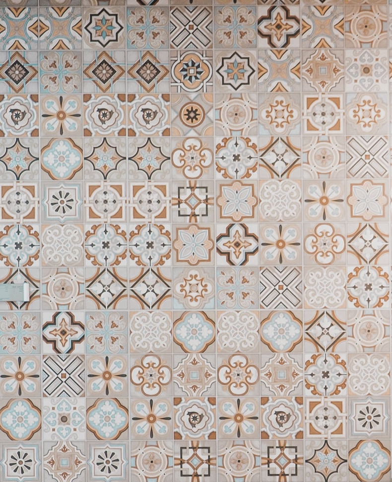 laundry room mix and match tiles