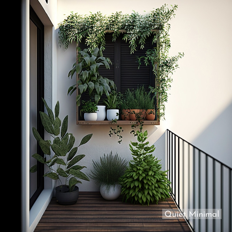 small balcony hanging plants