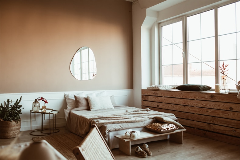 warm neutral color bedroom