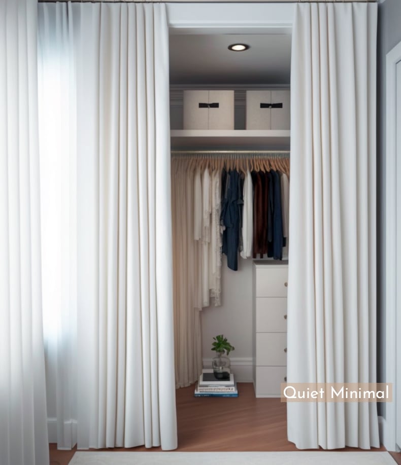 curtain closet door idea