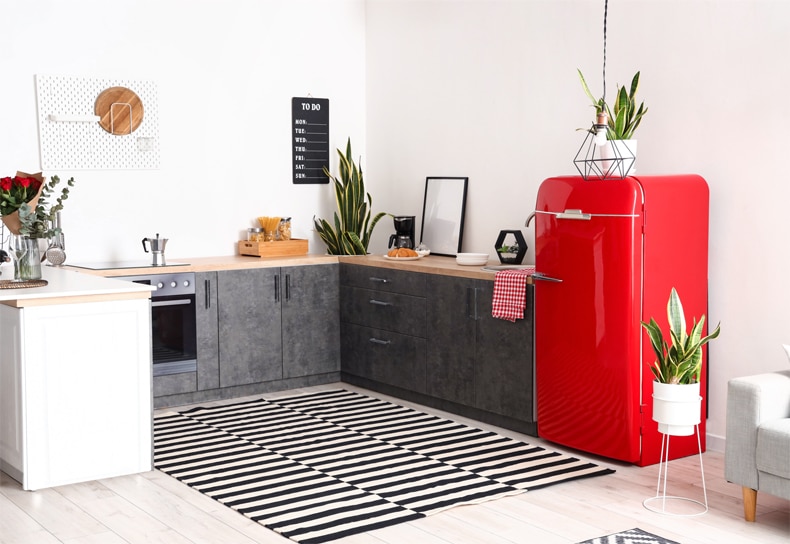minimalist retro kitchen aesthetic