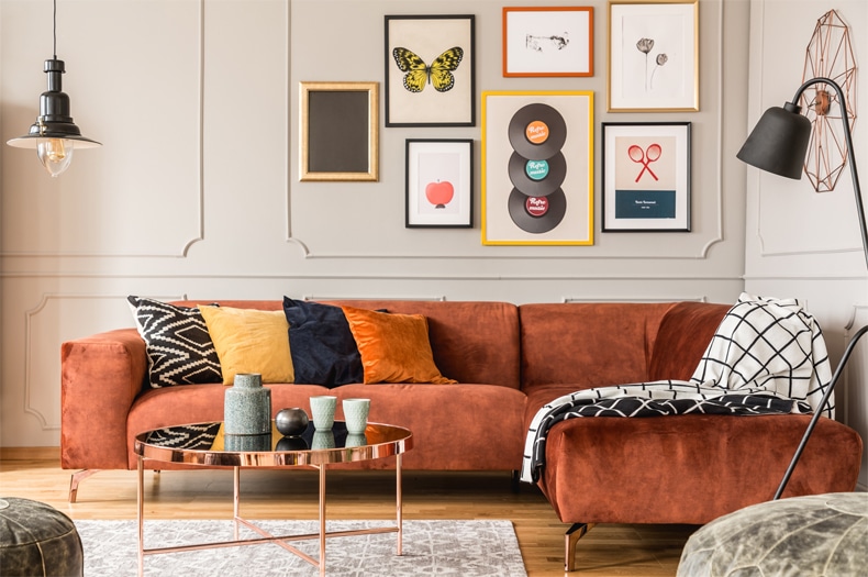 modern art with vintage pieces