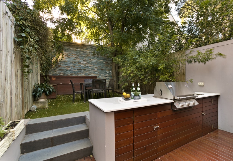 cozy patio outdoor kitchen