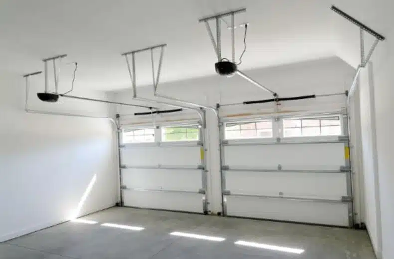 A car garage with a high ceiling helps maintain comfortable temperature levels inside the garage 