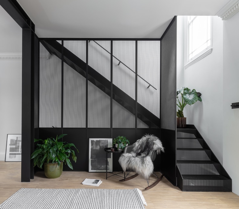 Climbing the stairs becomes an uplifting experience for both the mind and body.