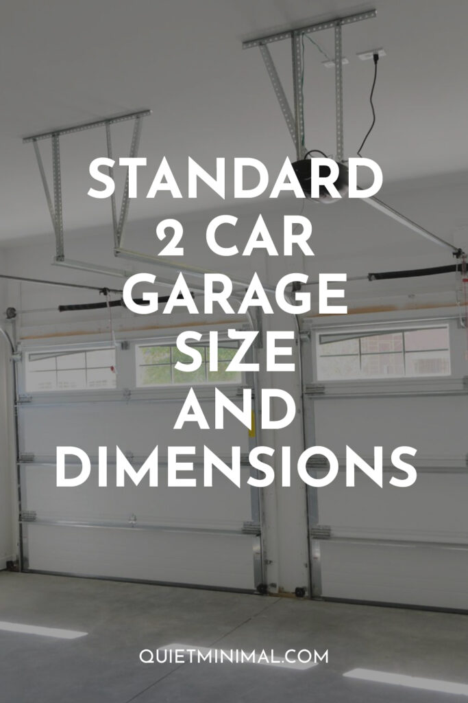 standard 2 car garage size and dimensions