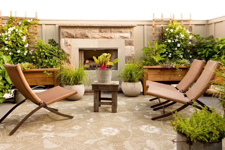 patio sanctuary natural elements