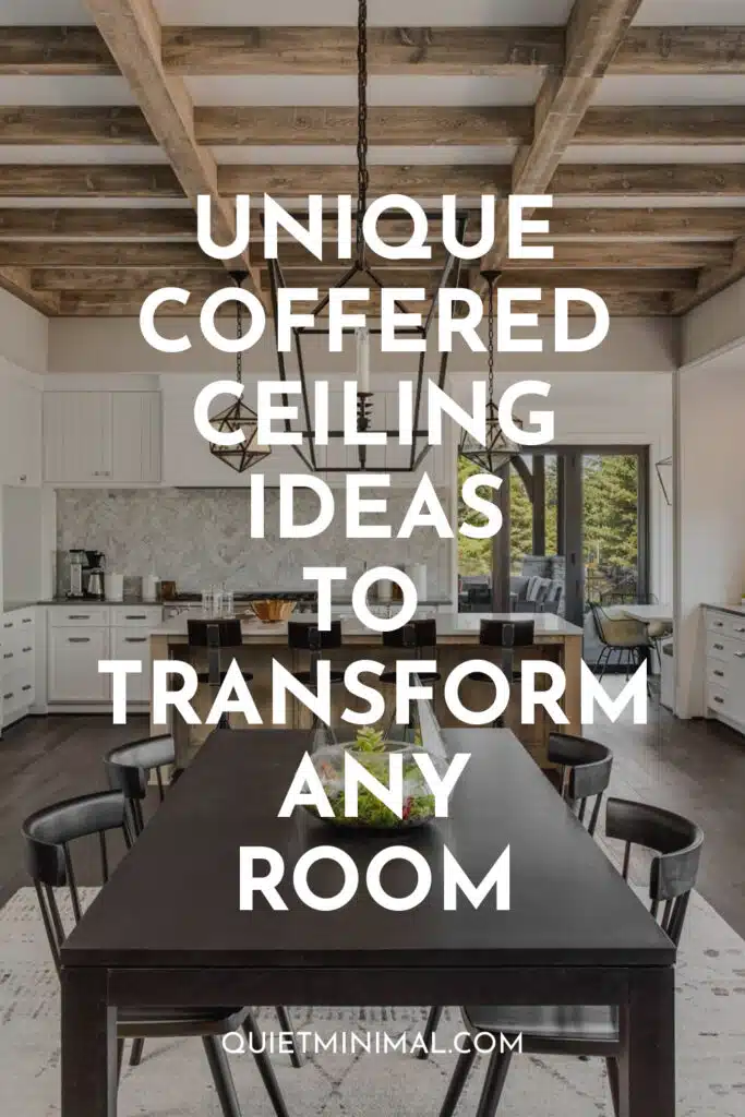 Add a stylish touch to your room with a coffered ceiling! With multiple materials like wood, plaster, stone, metal, and fabric, you can create a one-of-a-kind look.