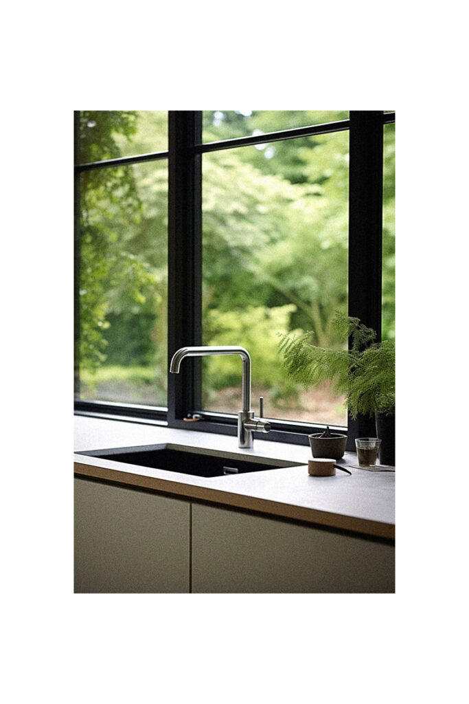 A window showcasing kitchen sink ideas.
