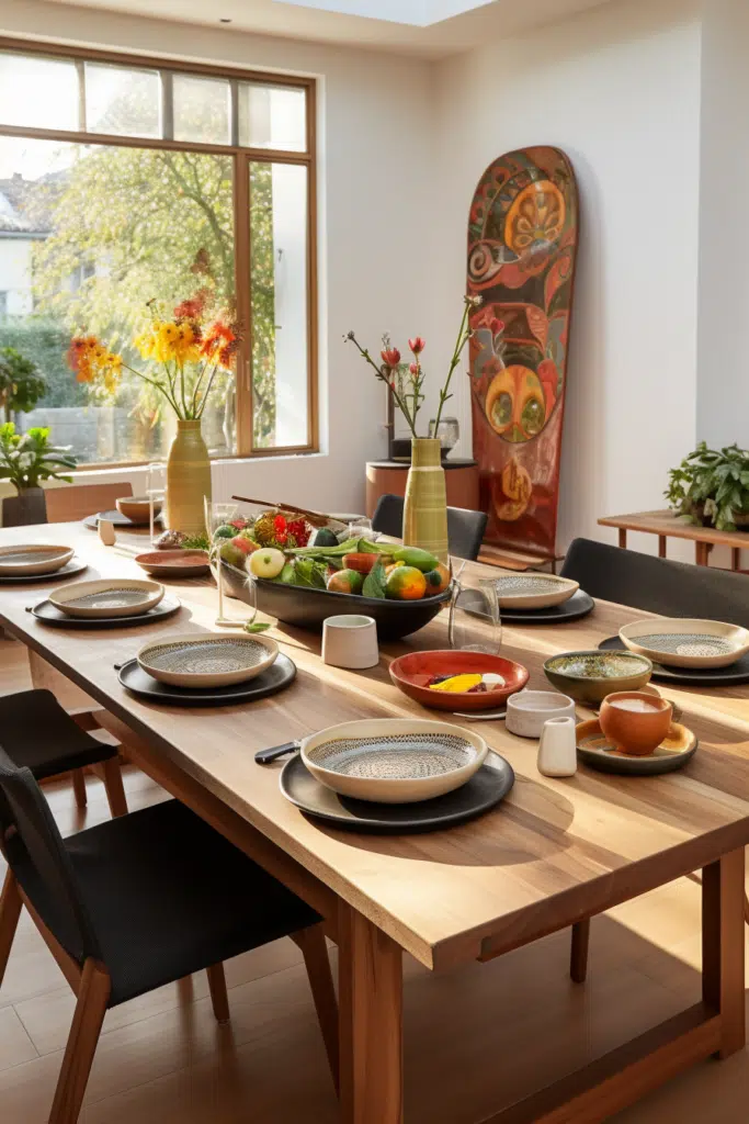 A modern dining table.