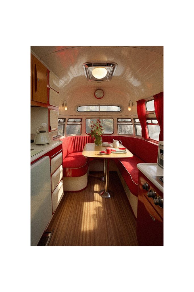 A vintage camper van kitchen remodel.
