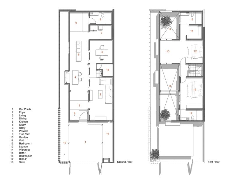 Embark on a Voyage of Discovery: Two-floor plans of Insight House by Core Design Workshop.