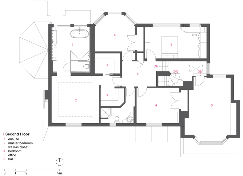 A floor plan of Murray Brown House by Creative Union Network with two bedrooms and a bathroom.