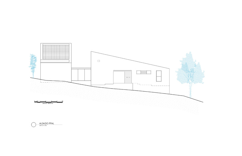 Argdl's Petraia House, a drawing featuring a hillside residence.