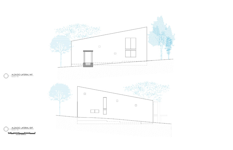 Two drawings of Petraia House with a tree in the background.