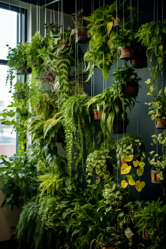 Creating a Hanging Garden with plants layering from the ceiling.