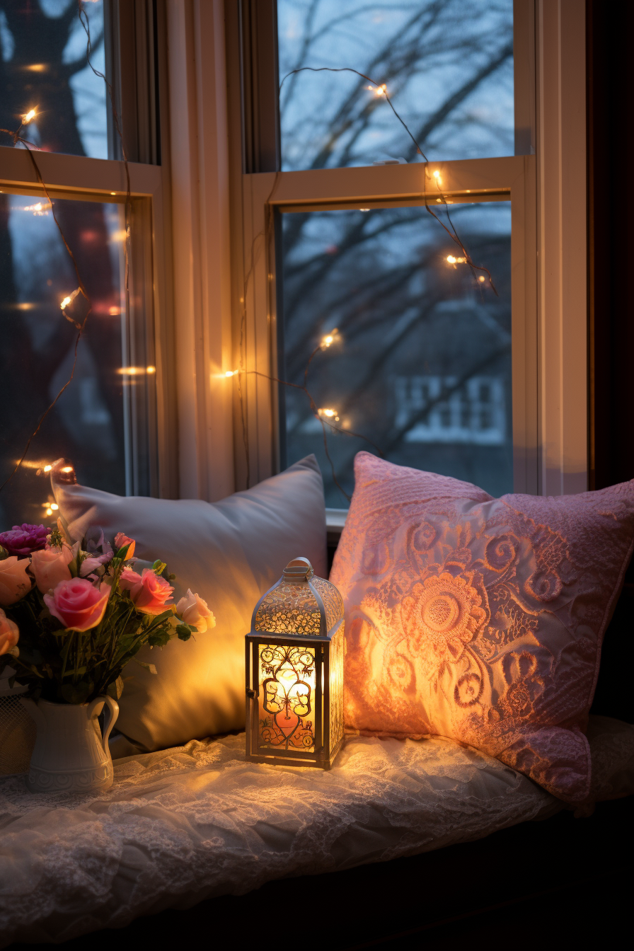 Aesthetic Bedroom Ideas: Creating a dream sanctuary with a pink pillow on a window sill.