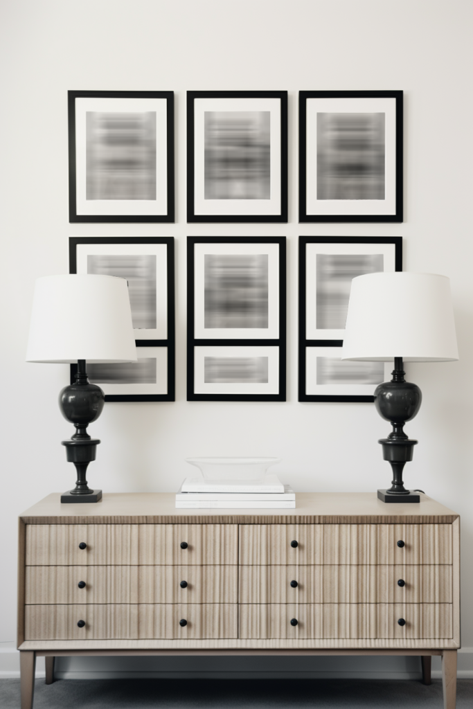 Three aesthetic framed pictures on a wooden dresser, offering room decor inspo ideas.