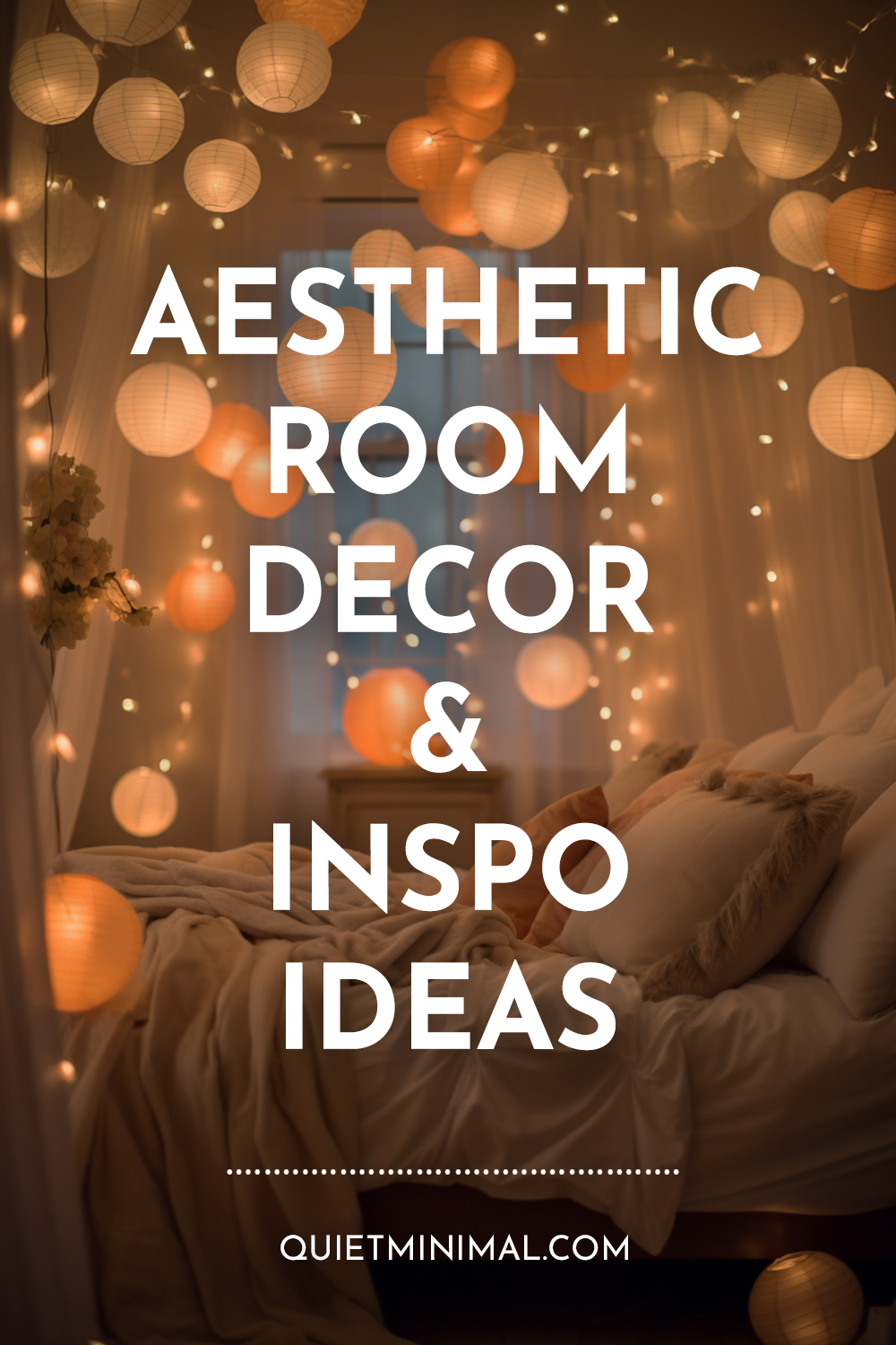 An aesthetic bed with inspiring ideas for room decor.