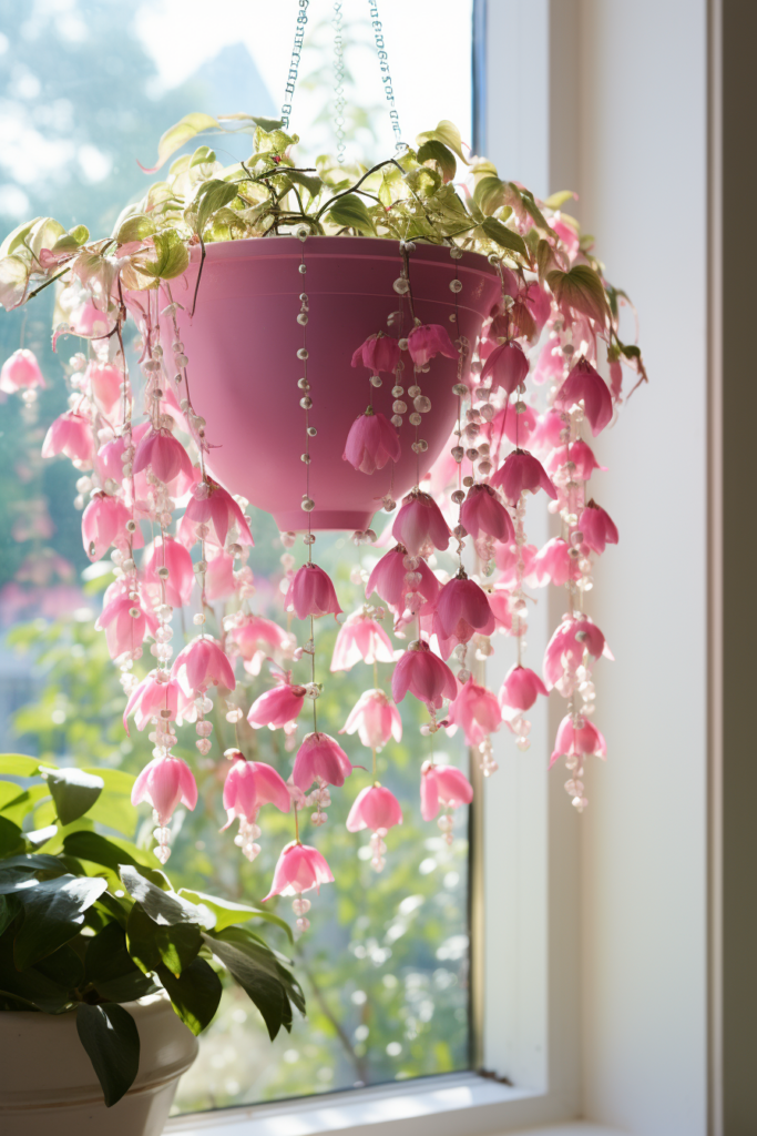 Choosing a ceiling-hanging plant.