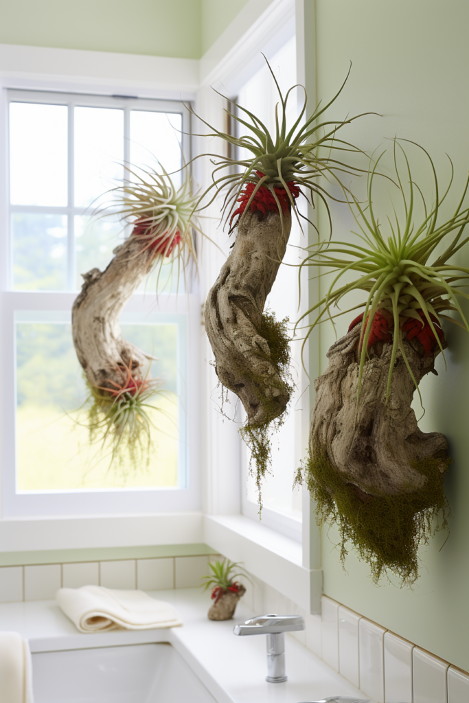 Choosing the right air plants for ceiling hanging from a window.