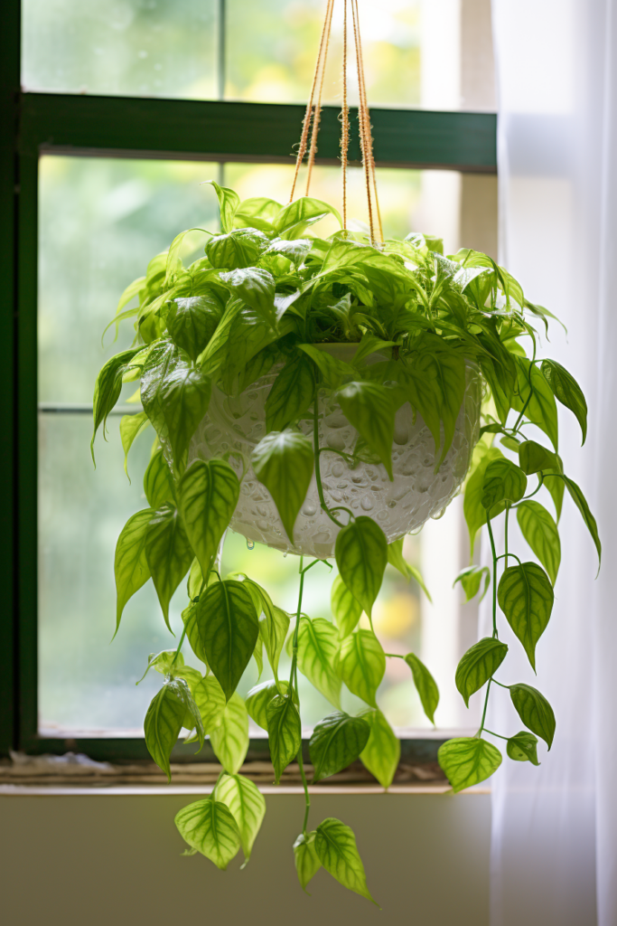 A ceiling hanging plant.