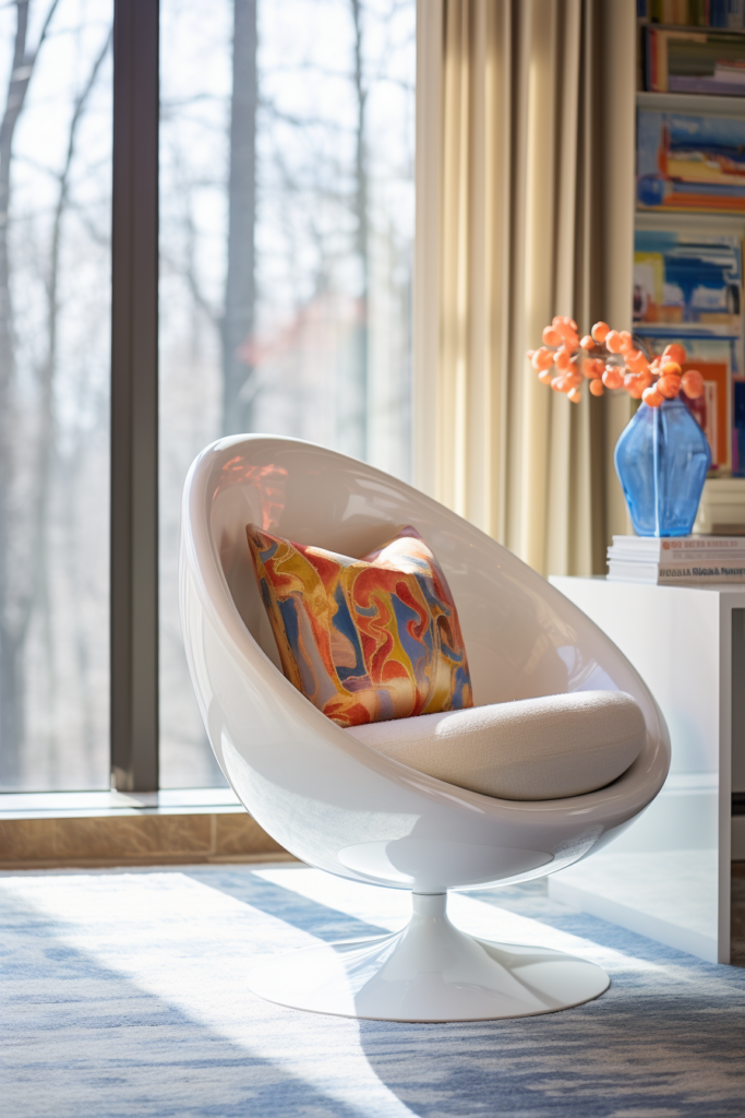 A blissful reading chair in front of a cozy window.